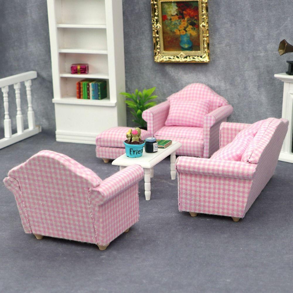 Mini 1:12 Dolls Sofa Pillows Set Miniature Doll House Accessories Children Toys Gift