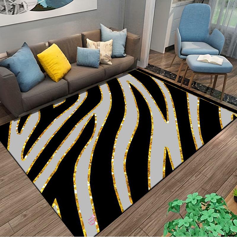Zebra Stripe Pattern Carpet Non-slip Rug Suitable for Living Room and Bedroom Sofas