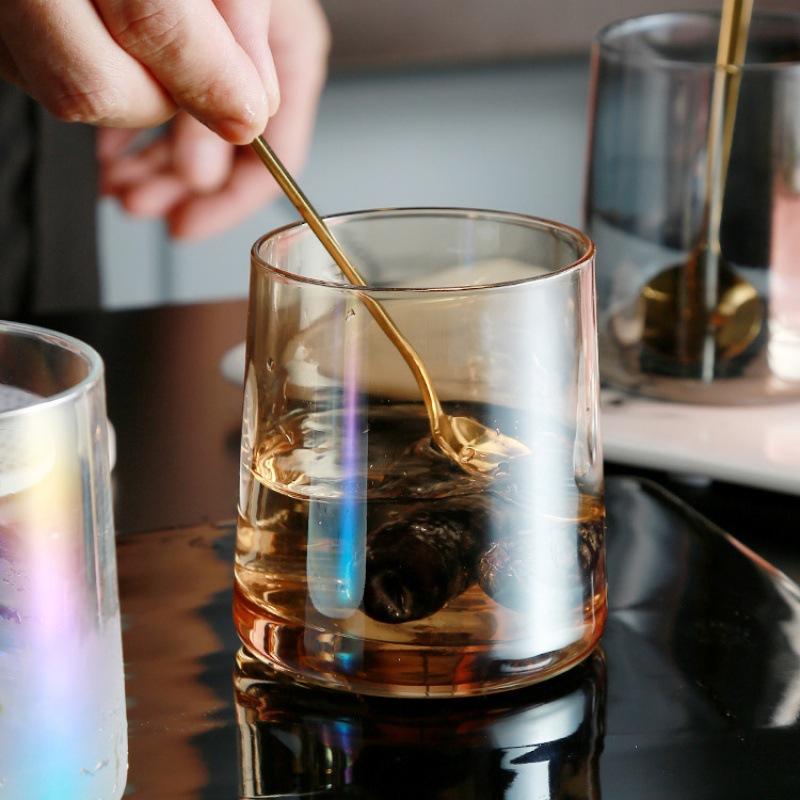 Glass Whiskey Cup Transparent Water Tumbler for Tea Coffee Juice Bar Drinkware Gift