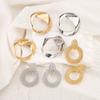 European American Style Round Alloy Earrings Exaggerated Irregular Geometric Minimalist Luxury High Grade Ear Jewelry For Women