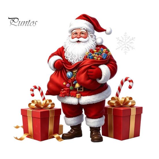 Xmas Decorative Decals Santa Claus Window Static Sticker, Reusable Waterproof PVC Christmas Decal, Winter Decorations HD Printing Clings for