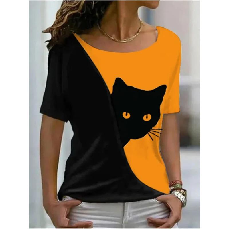 Summer Women Short Sleeve V-neck Oversized T Shirt for Women White Fashion Ladies T-shirt 3d Dragonfly Print Top Casual Clothes