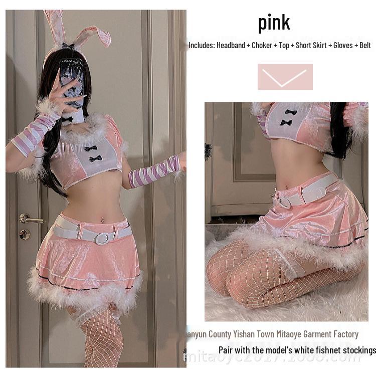 Red Christmas Bunny Cosplay Lingerie for Influencers & Streamers