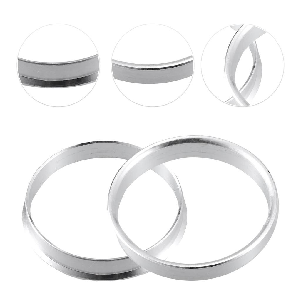 ACROPIX Car Hub Centric Ring Universal Silver Tone 63.4mm-65.1mm 2pcs