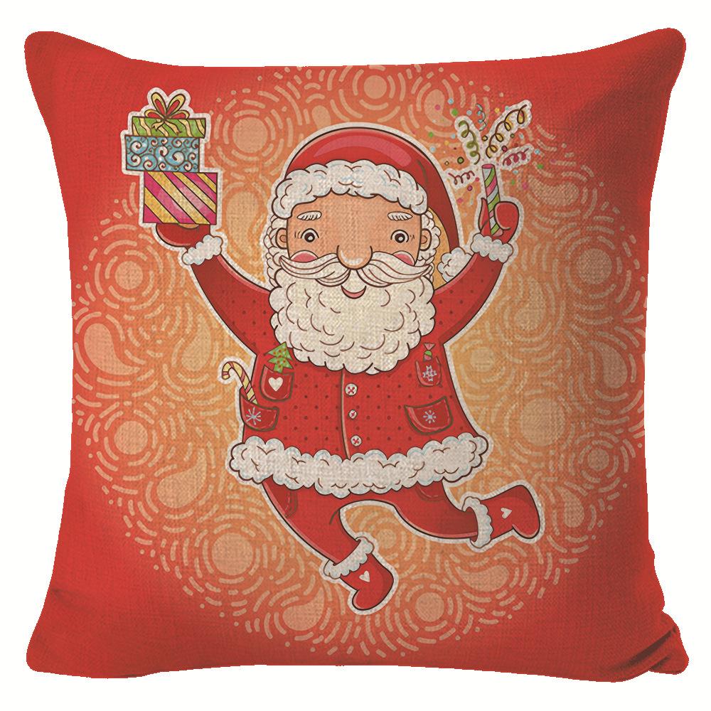 New Christmas Pillow Cover Four-piece Set Pillow Cushion Office Lumbar Backrest Decorative Backrest