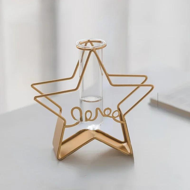 2025 Heiß Nordic Goldene Eisenlinie Vase Hydrokultur Pflanze Blumenvase Geometrische Kunst Deko Metall Pflanzenhalter Garten Modernes Zuhause Deko