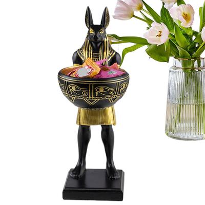 Dog Figurines Decorative Standing Animal Figurines With Bowl Egyptian Dog Statue Decorations For Living Room Bedroom Shelf Table