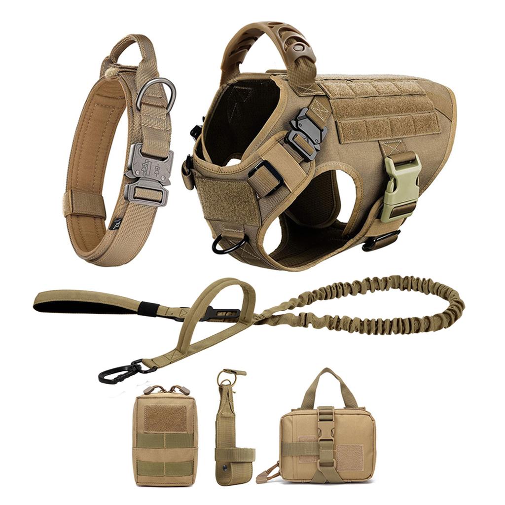 Set mit Geschirr und Leine für große Hunde, Haustier, Deutscher Schäferhund, Malinois, Trainingsweste, Hundegeschirr und Halsband für mittelgroße und große Hunde