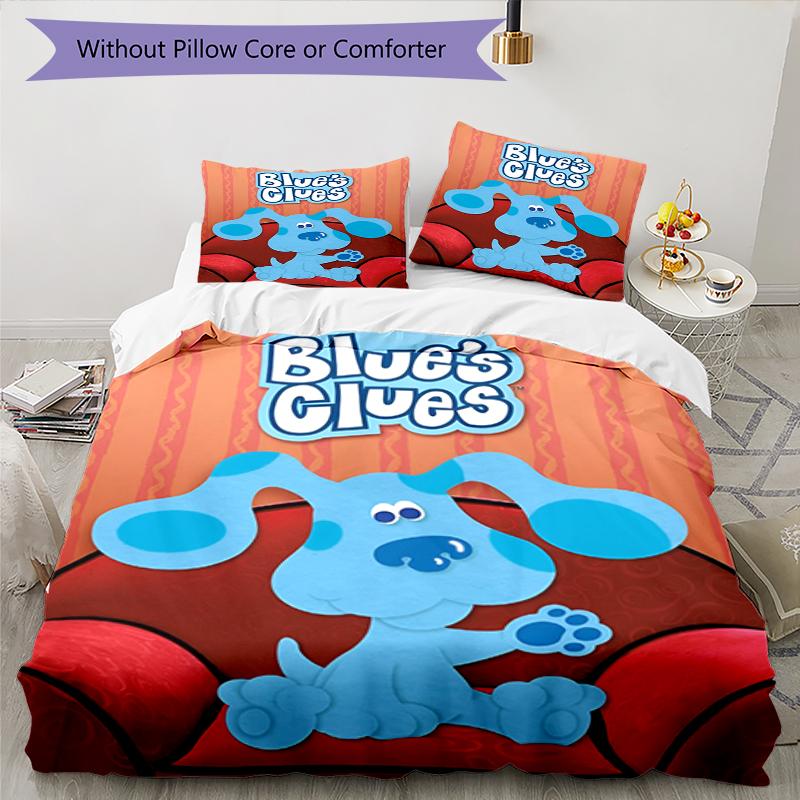 3pcs Blue's Clues Bedding Set Duvet Cover Closure Includes 1 Duvet Cover & 2 Pillowcases, Soft and Comfortable for All Seasons.