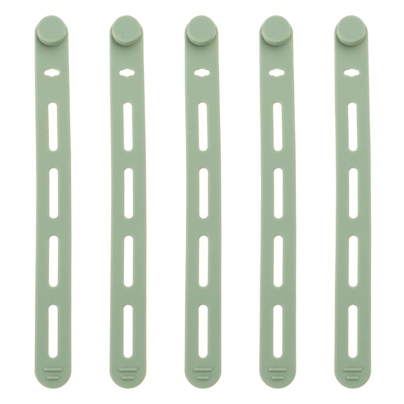 5Pcs Silicone Cable Ties Cord Organizers Wrap Reusable Washable Wire Ties Management Adjustable Charging Cable Strap Tie