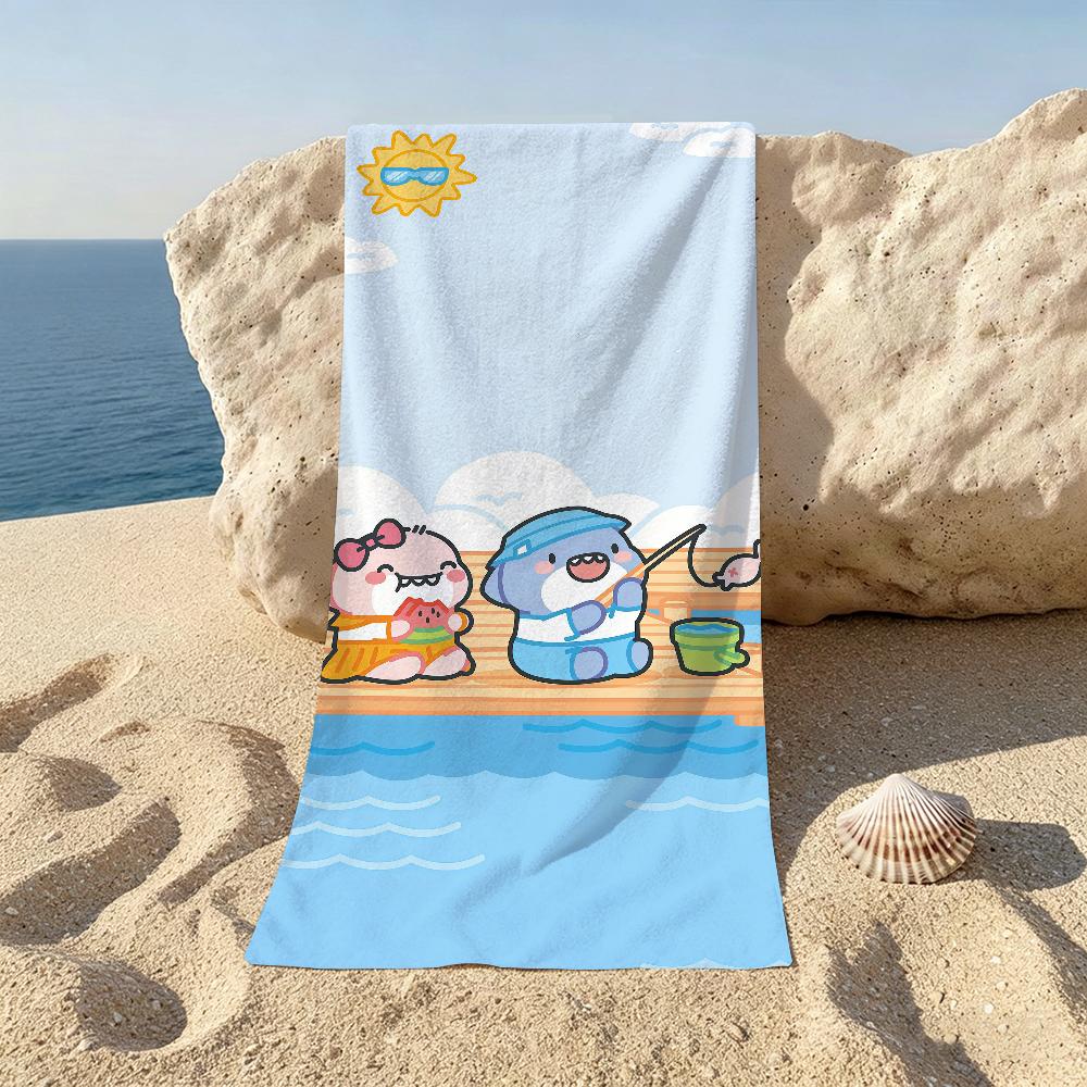 Cartoon B-Bigface Cute Shark Towel Towels For Beaches Yoga Studios Gyms Hot Springs Swimming Pools And Picnics