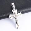 Vintage Jesus Crucifix Stainless Steel Cross Pendant Necklace Charms for Chain Women Men Christian Religious Jewelry Accessories