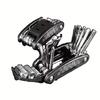 Set di chiavi a bussola 16 in 1, Testa rotante antiscivolo. Acciaio Inossidabile Resistente per Riparazioni Domestiche e per Auto. Strumento Facile e Universale.
