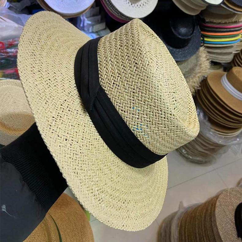 Spring Summer Breathable Straw Hats For Women Fashion Casual Fedora Hat Outdoor Concave Top Travel Hats Panama Beach Sun Hat