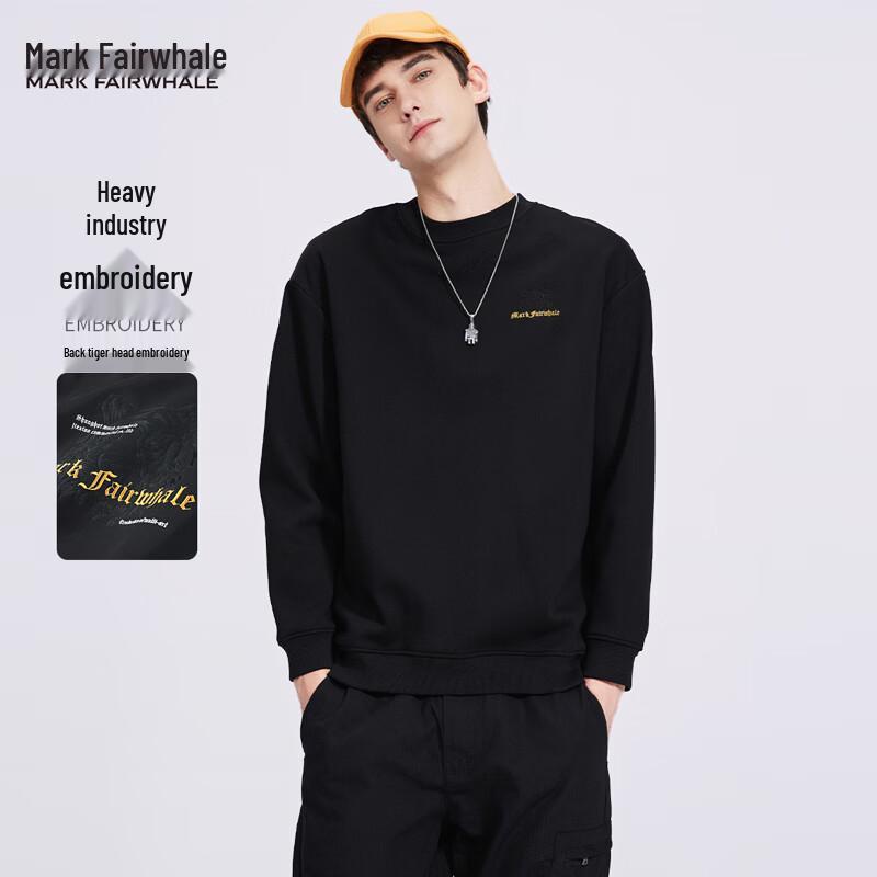 Mark Fairwhale Men s Embroidered Crew Neck Sweatshirt 3XL черный стандартный