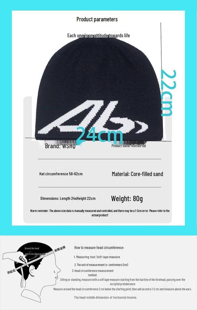Men's & Women's Large Wool Knit Hat for Autumn/Winter - Mountain Style, Outdoor Climbing, Skiing, & Mountaineering.