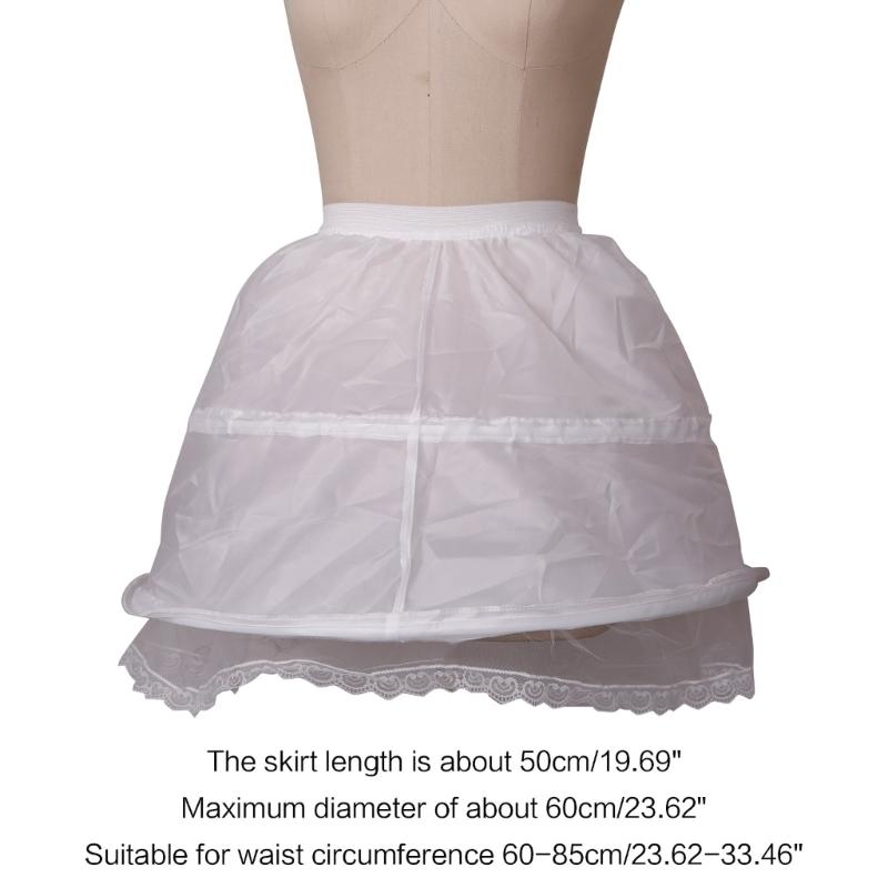Petticoat Crinoline Short Half Slips Wedding Accessories 19.7 Inches White Hoop Skirt Vintage Underskirt for Women Girls