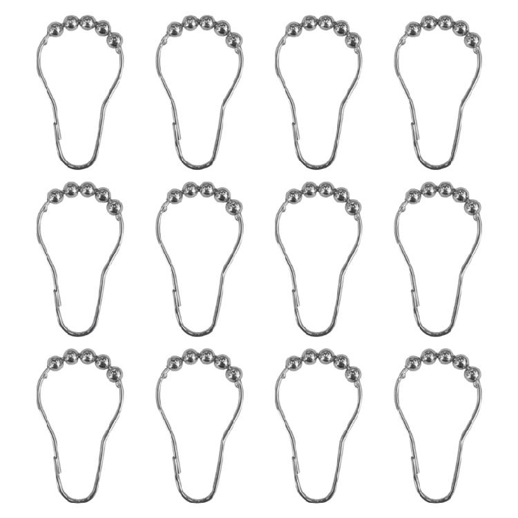 5 Bead Roller Shower Curtain Hooks Smooth Sliding Stainless Steel Construction Shower Rod Hook Bath Accessory