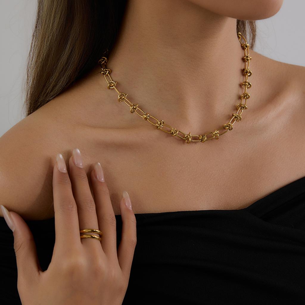 Yori Trendy Stainless Steel Summer Golden Necklace 18K Gold Color PVD Plated Daily Jewelry Gifts 2025 New