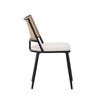 2 Dining Chairs, PU Seat, Rattan Backrest, Living Room, Bedroom Chair, Black