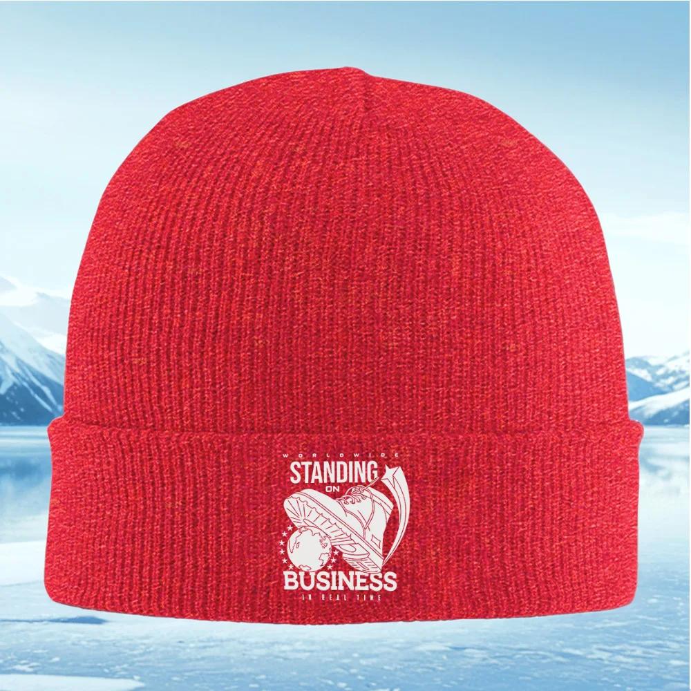 

Red cross symbol circular design emblem Unisex Women Unisex Knitted Hat Beanie Pullover Cap Winter Thermal Warm Christmas Outdoor C