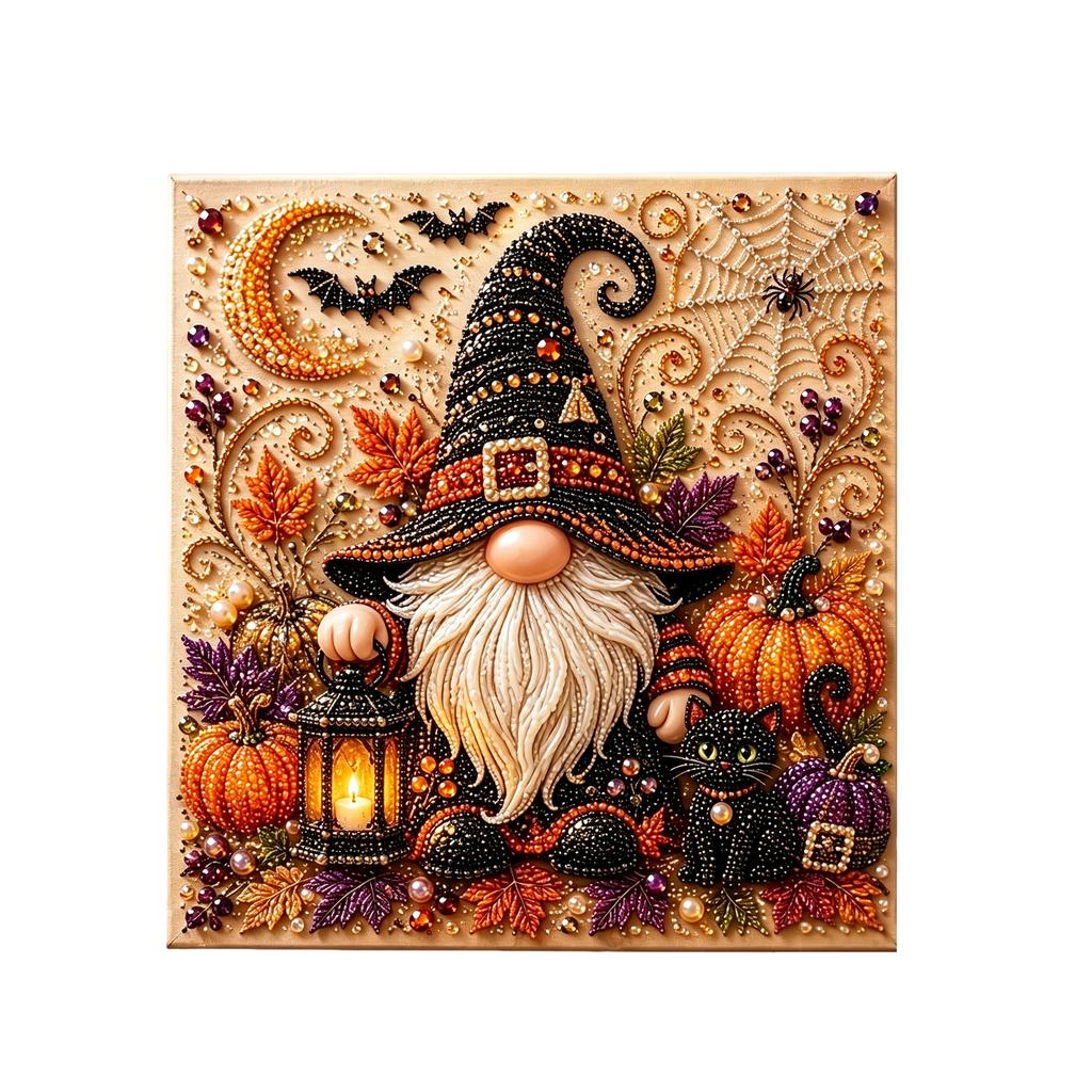 DIY Halloween Diamond Art Kit Lantern Gnome Design