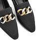 2026 European Style Flyknit Slip-on Loafers with Metal Decoration and Chunky Pointed Toe Heel
