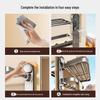 Baihan Punch-Free Suction Cup Bathroom Towel Rack with Shelf