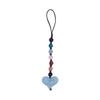 Heart Beaded Keychain Fashionable Resin Charm Phone Pendant for Youthful Women Colorful Beads for Bags and Phones