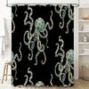 Ocean Wave Shower Curtain Fish Pattern Sea Life Decor Bathroom Curtains Waterproof Coastal Home Decor Artistic Print Shower Line
