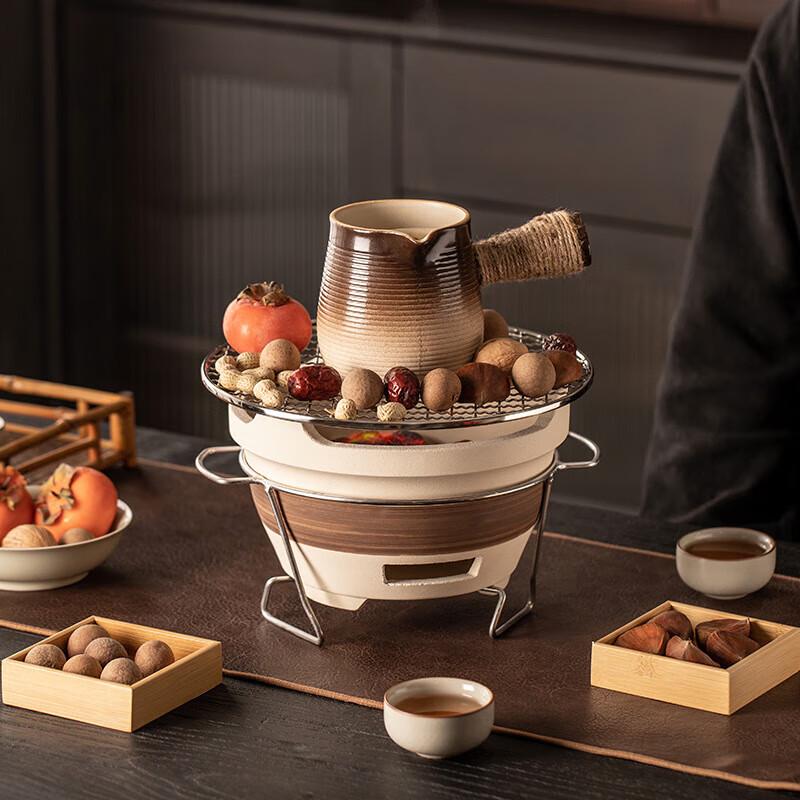 CY Camping Charcoal Grill & Tea Kettle Set