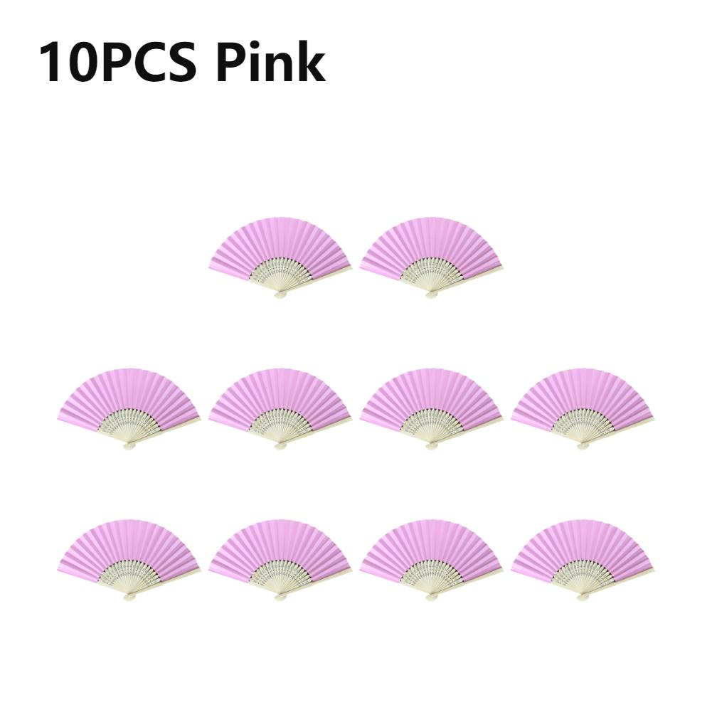 Bamboo Folding Fan Solid Color DIY Paper Decorative Fans Party Decor Art Craft Chinese Dance Fan Home Ornaments Gift Fans