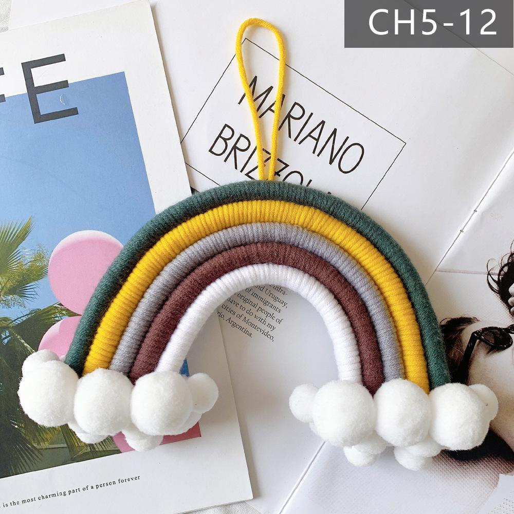 Nordic Style Woven Cloud Rainbow Hanging Ornaments - Children's Room Wall Decor Pendant