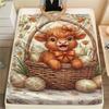 1Pc Basketsanimals Print Flannel Blanket, High Quality Comfortable for All Seasons, Home Decor, Warmth and Comfort, Perfect for Christmas Gifts