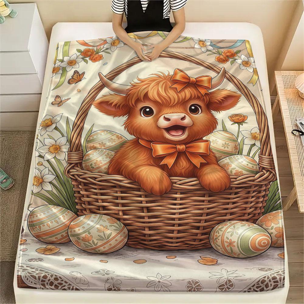 1Pc Basketsanimals Print Flannel Blanket, High Quality Comfortable for All Seasons, Home Decor, Warmth and Comfort, Perfect for Christmas Gifts