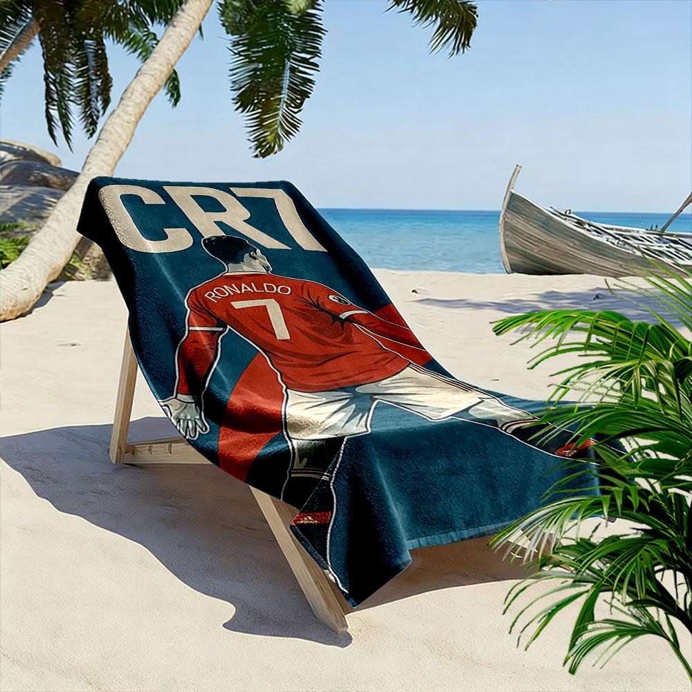 Soccer Athlete CR7 Towel Design Beach Towel Quick-drying for Travel Outdoor Sports Jogging Beach and Swimming
