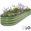 Galvanized Raised Garden Bed 8x2x1FT Metal Planter Boxes Outdoor Oval Steel Raised Bed Kit for Gardening with Protective Tape B
