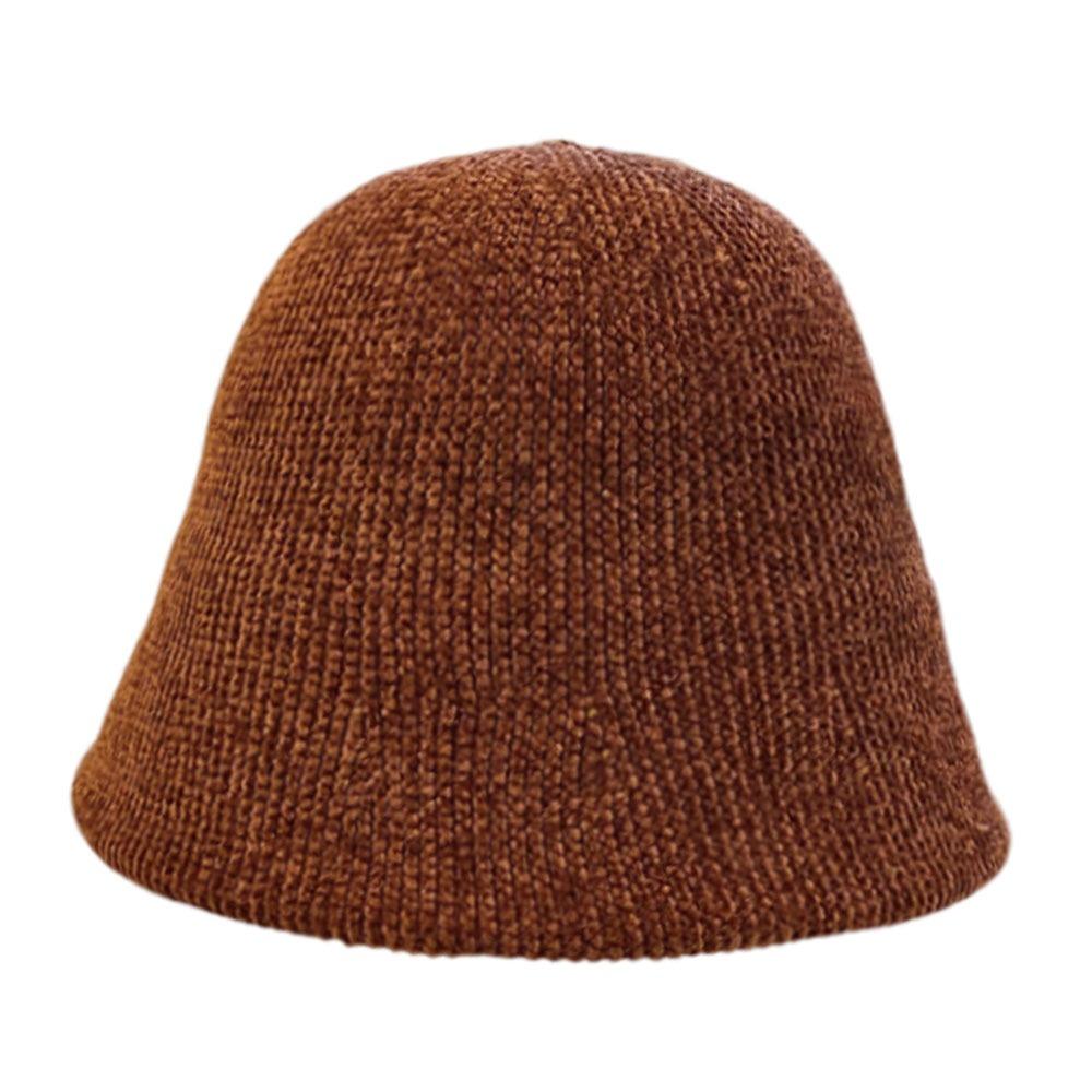 Retro Design Chenille Knitted Fisherman Hat Solid Color Knitted Texture Panama Cap Elegant Look Korean Style British Style Hat