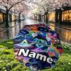 Custom Name Personalized Cosmic Bot Crew Print Umbrella, Auto Open Close, 8‑Rib Sturdy Frame, Commute Camping Hiking Use, Birthday Gift