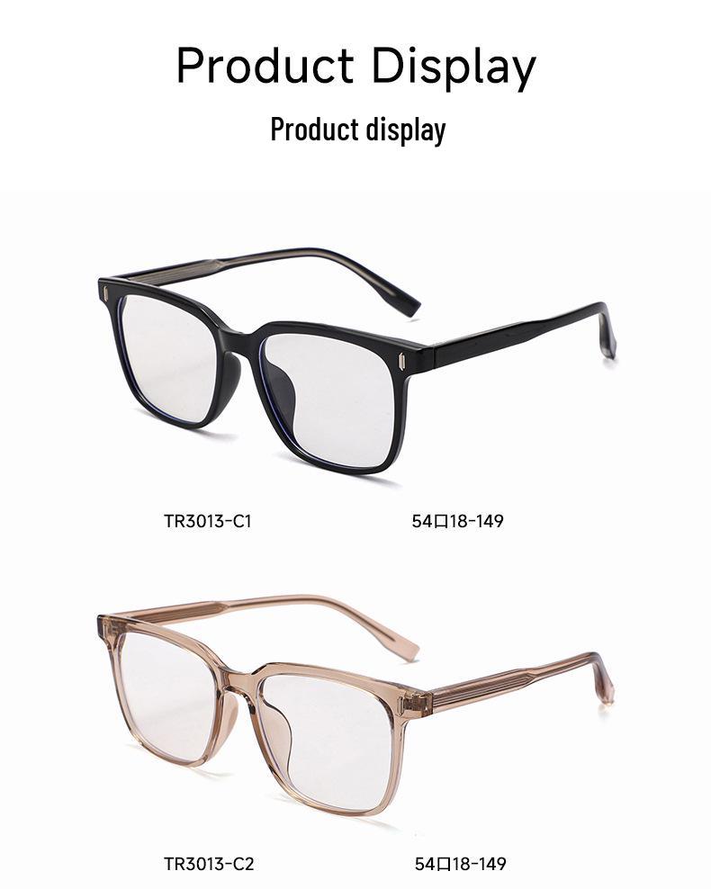 2025 Insert-Type Square Frame TR Unisex Myopia Glasses with Prescription and Anti-Blue Light Protection, Model 3013