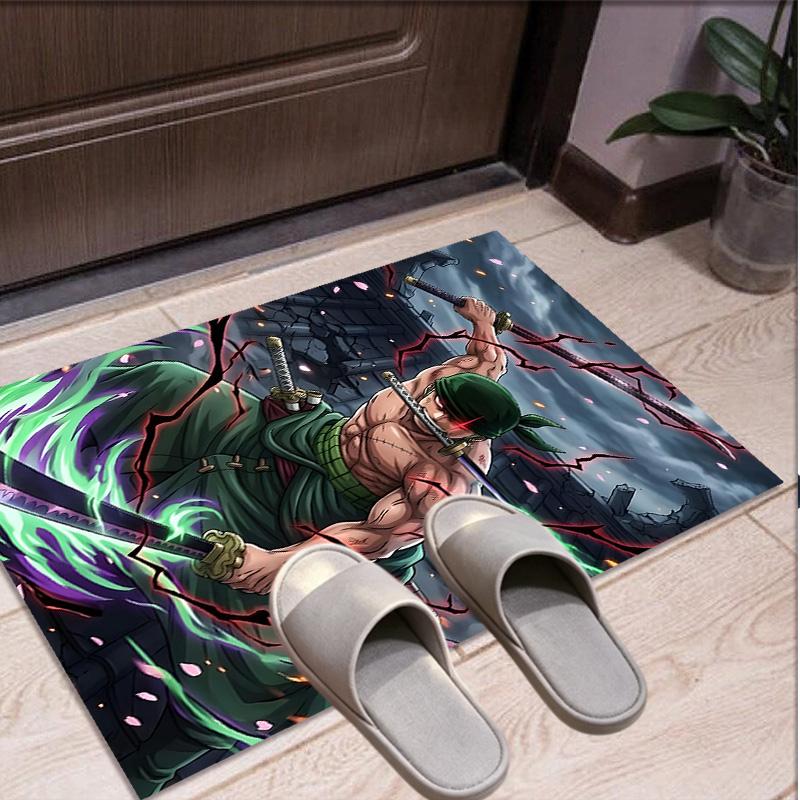 Roronoa Zoro Pattern Rug, Indoor/Outdoor Mat, for Picnic, Gameroom, Bedroom, Office, Living Room, Home Decor Carpet, Birthday Gift