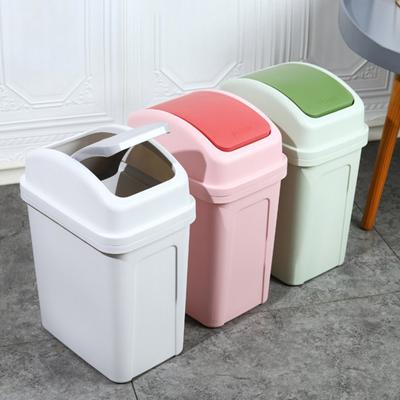 Home Garbage Can with Lid Thickened Press Type Swing Cover Large Capacity Kitchen Hotel Bathroom Office Trash Can
