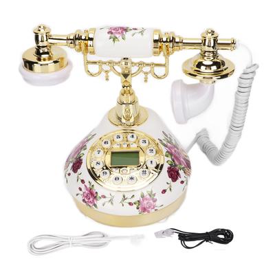 European Retro Landline Ceramic Printing Creative Digital Old Fashioned Telephone with Electronic