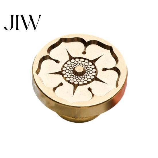 Journal Decoration Seal Wax Stamp, Vintage Plant Pattern Head, Durable Handmade Stationery Accessory Copper Stamp Head Replacement, for Envelope