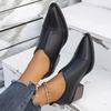 Western Style Elastic Single Shoes, British Style Pointed Toe, Thick Heel, Large Size Chelsea Small Leather Shoes for Women, 2025