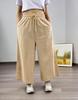 Southeast Asia Women's Casual Loose Ramie Culottes - Wide-Leg All-Cotton Slimming Pants, Eight-Point Length