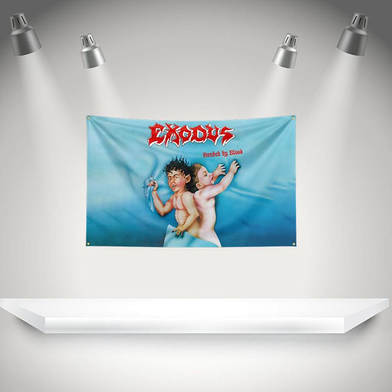 E-Exoduss Flag Rock Music Band Banner HD Printing Tapestry Exhibition, Music Band Fans, Garage Decor