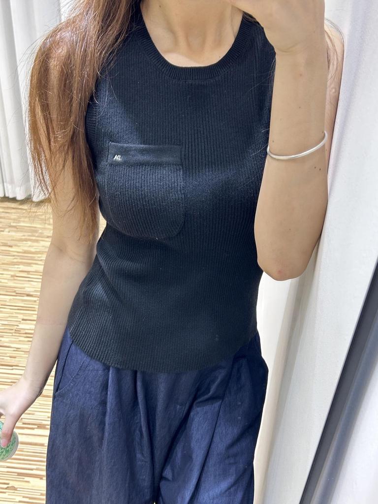 Damen Sommer Mode Bestickter Buchstaben Strick Westen Top