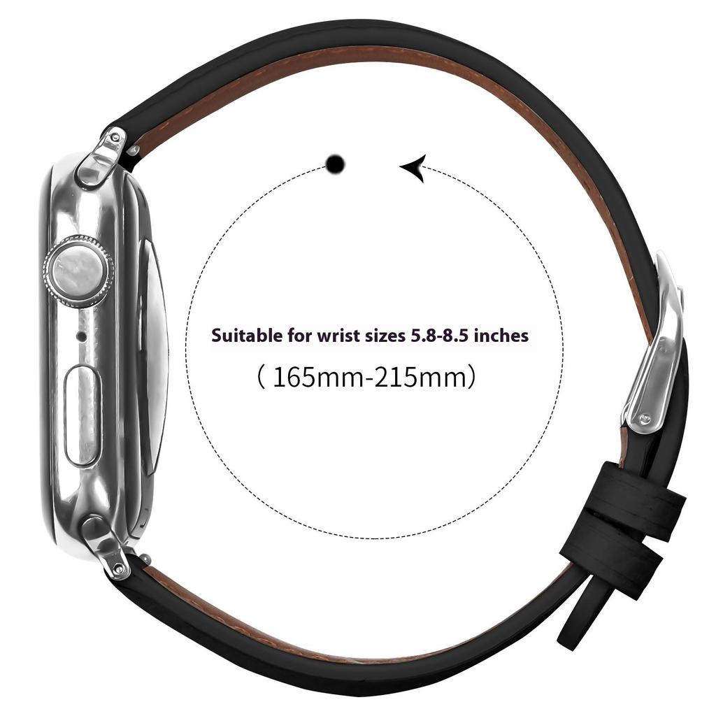 Replacement Strap for Apple Watch Series 10 9 8 7 SE 6 5 4 3 2 1 42mm 41mm 40mm 38mm Litchi Texture PU Leather Watch Band