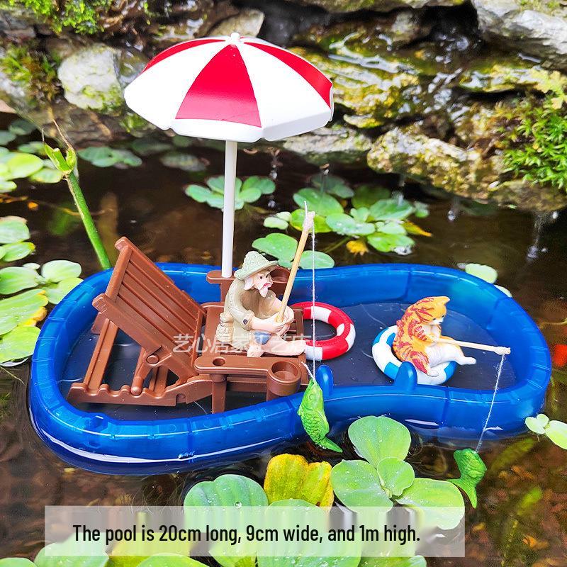 Miniature Floating Boat Ornament - DIY Model for Fish Tank & Landscaping